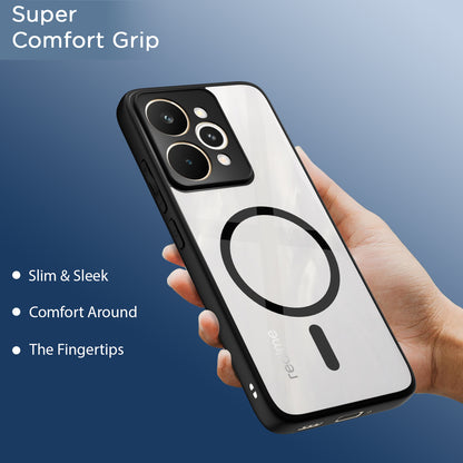 Pikkme Realme 15 pro 5G Eagle 2 Mag-Safe Shockproof Hard Transparent Back Cover (Black)