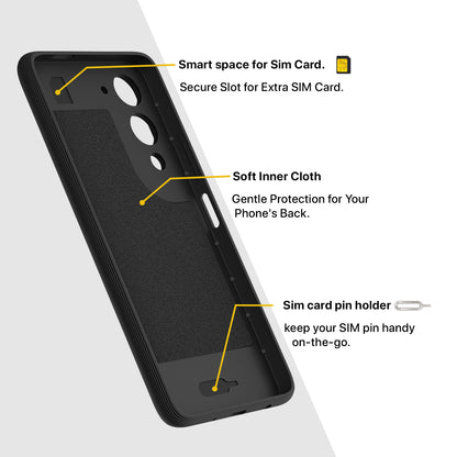 Pikkme Vivo T4 lite 5G / IQOO Z10 lite 5G / Vivo Y04 4G / Vivo Y19 5G Shockproof Soft Flexible Gencase Back Cover (Black)