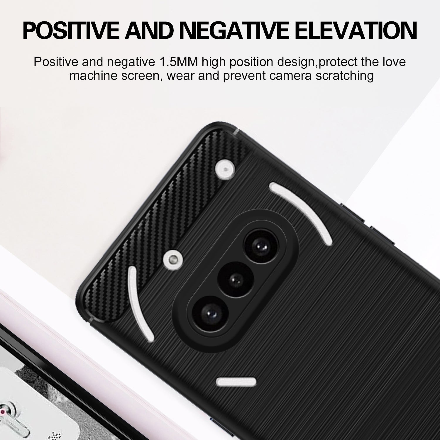 Pikkme Nothing Phone 3a 5G  Hybrid Carbon Fiber Back Cover (Black)