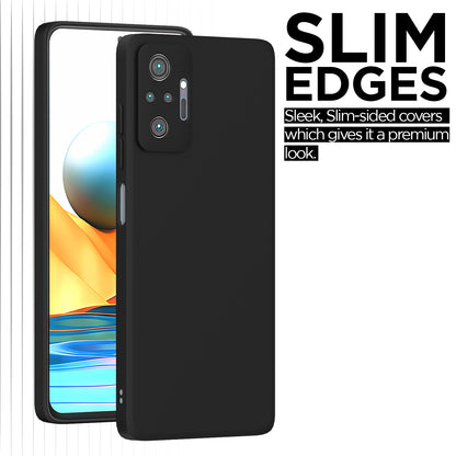 Pikkme Mi Redmi Note 10 Pro / Note 10 Pro Max Soft Matte Liquid Silicone Back Cover (Black)