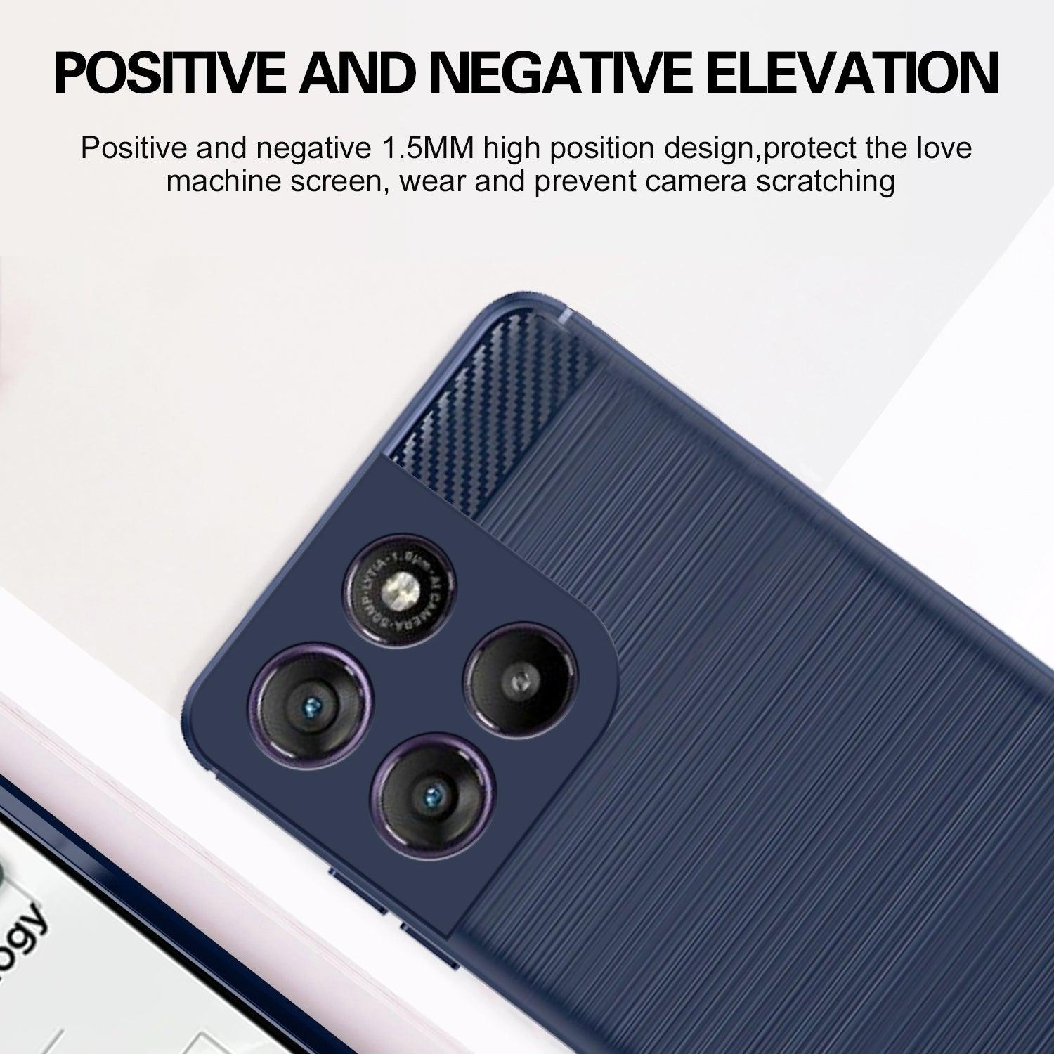 Pikkme Motorola Moto G67 Power 5G / G57 Power 5G Hybrid Carbon Fiber Back Cover (Blue)