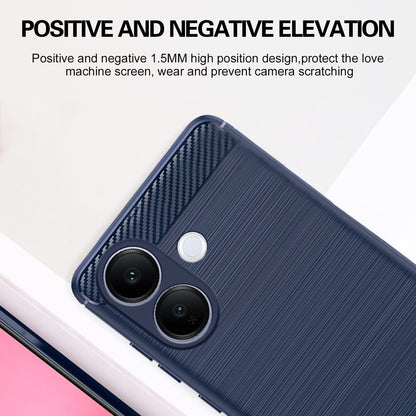 Pikkme Vivo V60 Lite 5G Hybrid Carbon Fiber Back Cover (Blue)