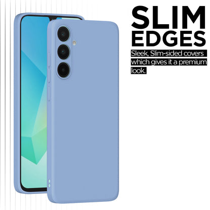 Pikkme Samsung Galaxy A56 5G Soft Matte Liquid Silicone Back Cover (Aqua Blue)