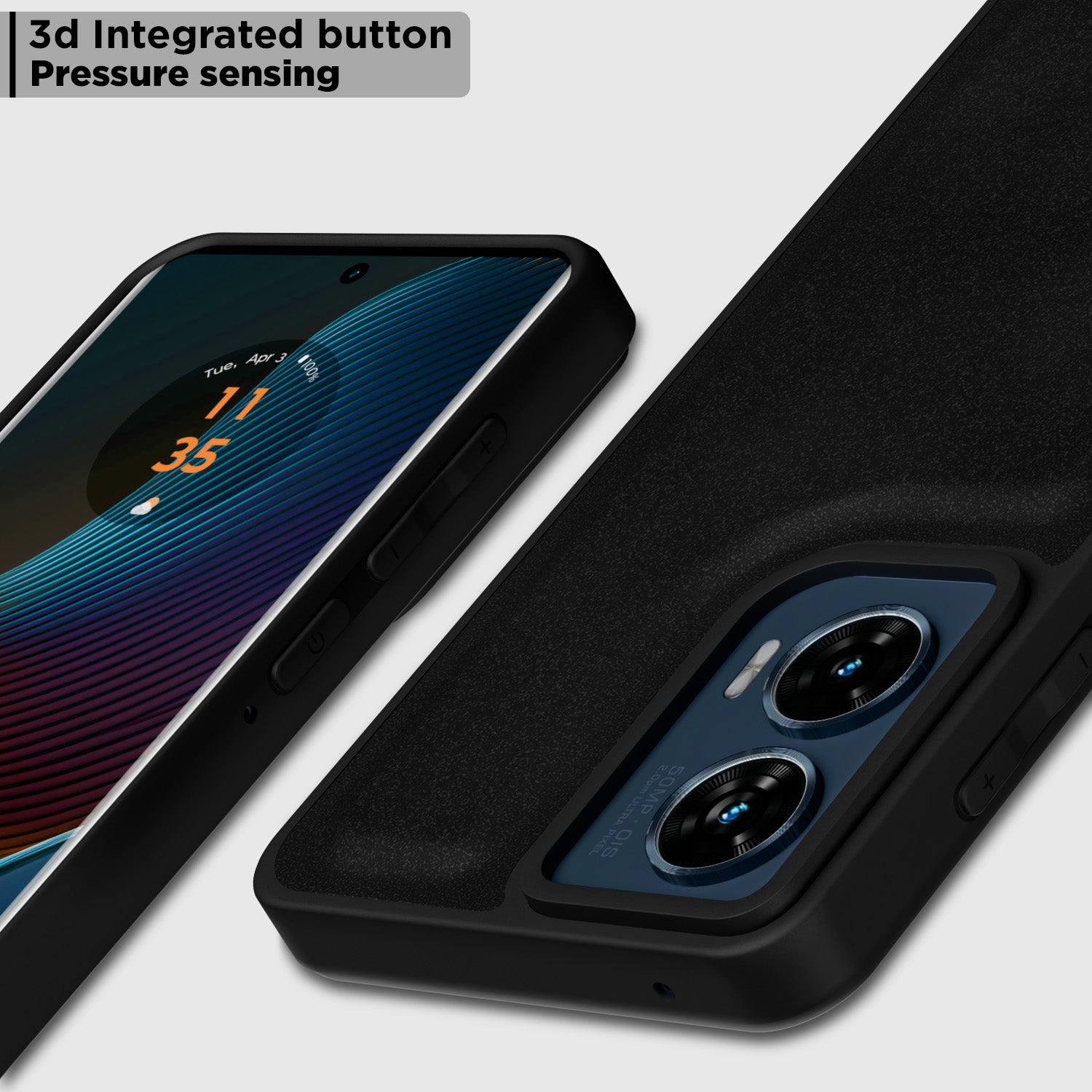 Pikkme Motorola Moto Edge 50 Fusion 5G Premium Super Soft-Touch Leatherback Case (Black)