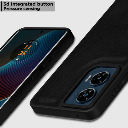 Pikkme Motorola Moto Edge 50 Fusion 5G Premium Super Soft-Touch Leatherback Case (Black)