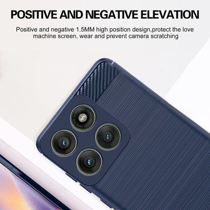 Pikkme Motorola Moto Edge 60 Pro 5G  Hybrid Carbon Fiber Back Cover (Blue)