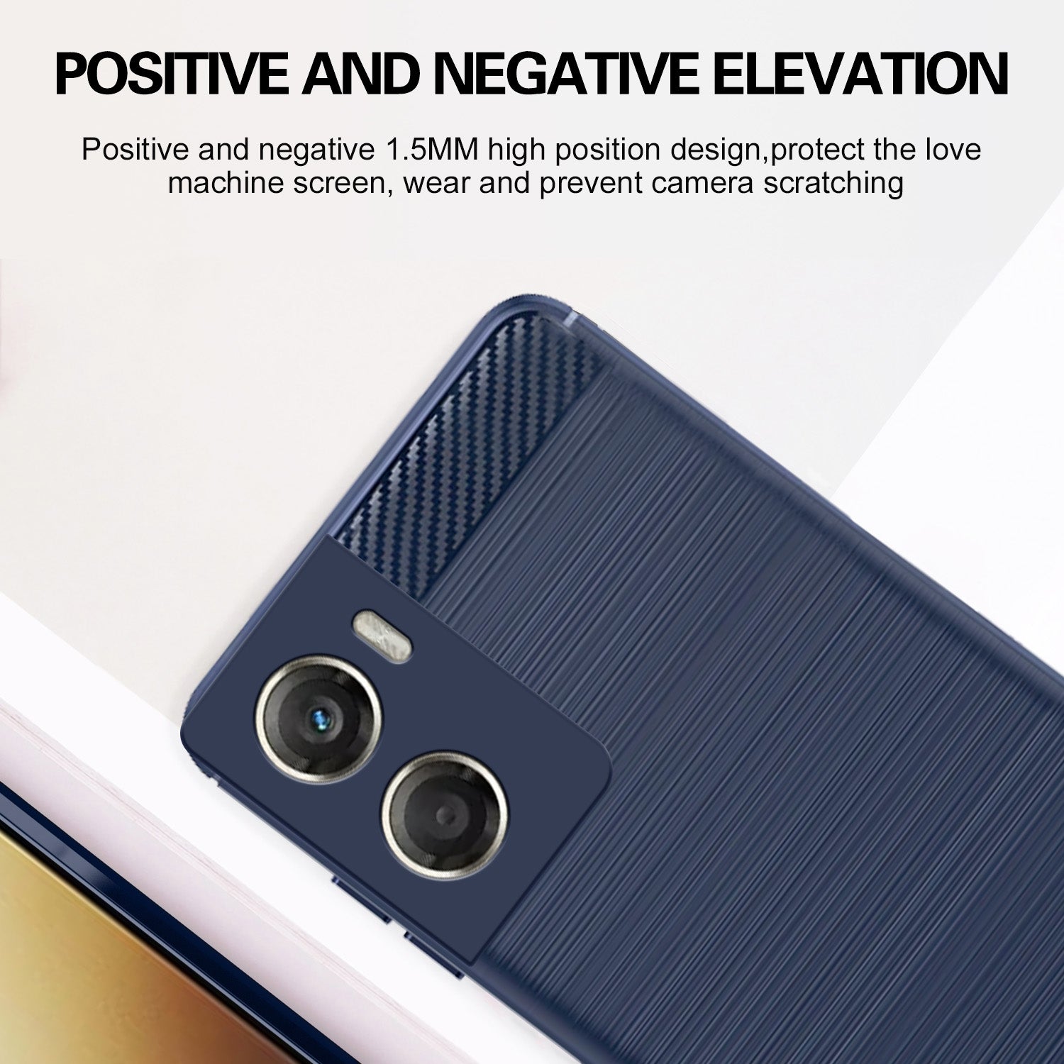 Pikkme Motorola Moto G06 Power  Hybrid Carbon Fiber Back Cover (Blue)