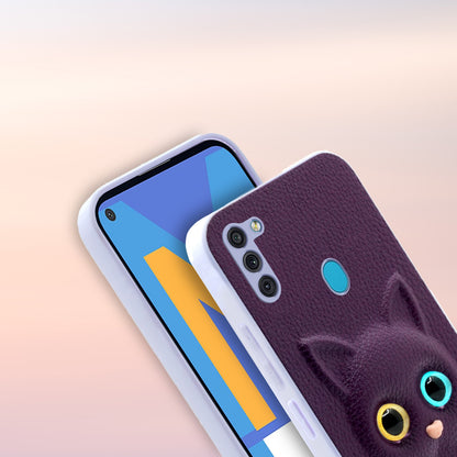 Pikkme Samsung Galaaxy M11 Kitty Back Cover (Purple)