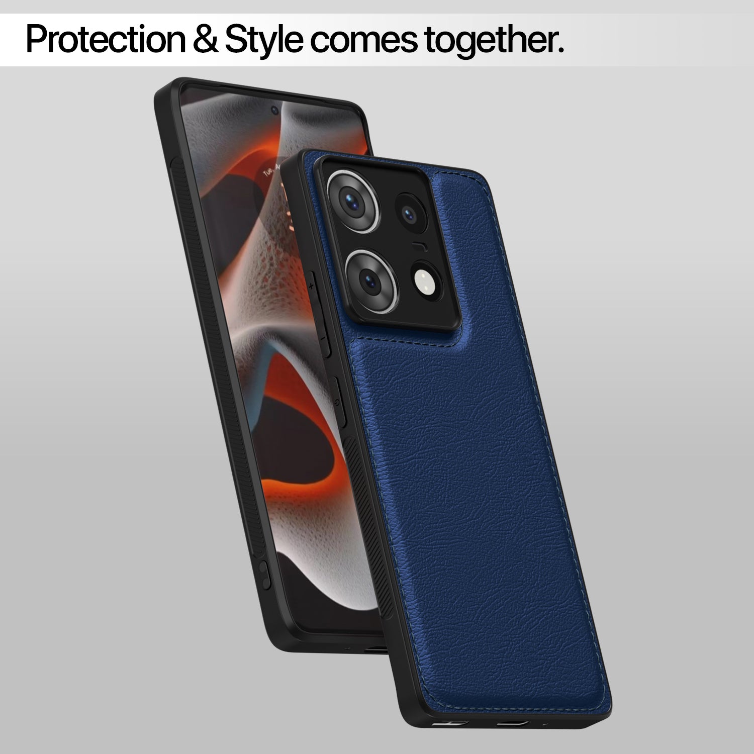 Pikkme Moto Edge 50 pro 5G Leatherback Back Case | Blue