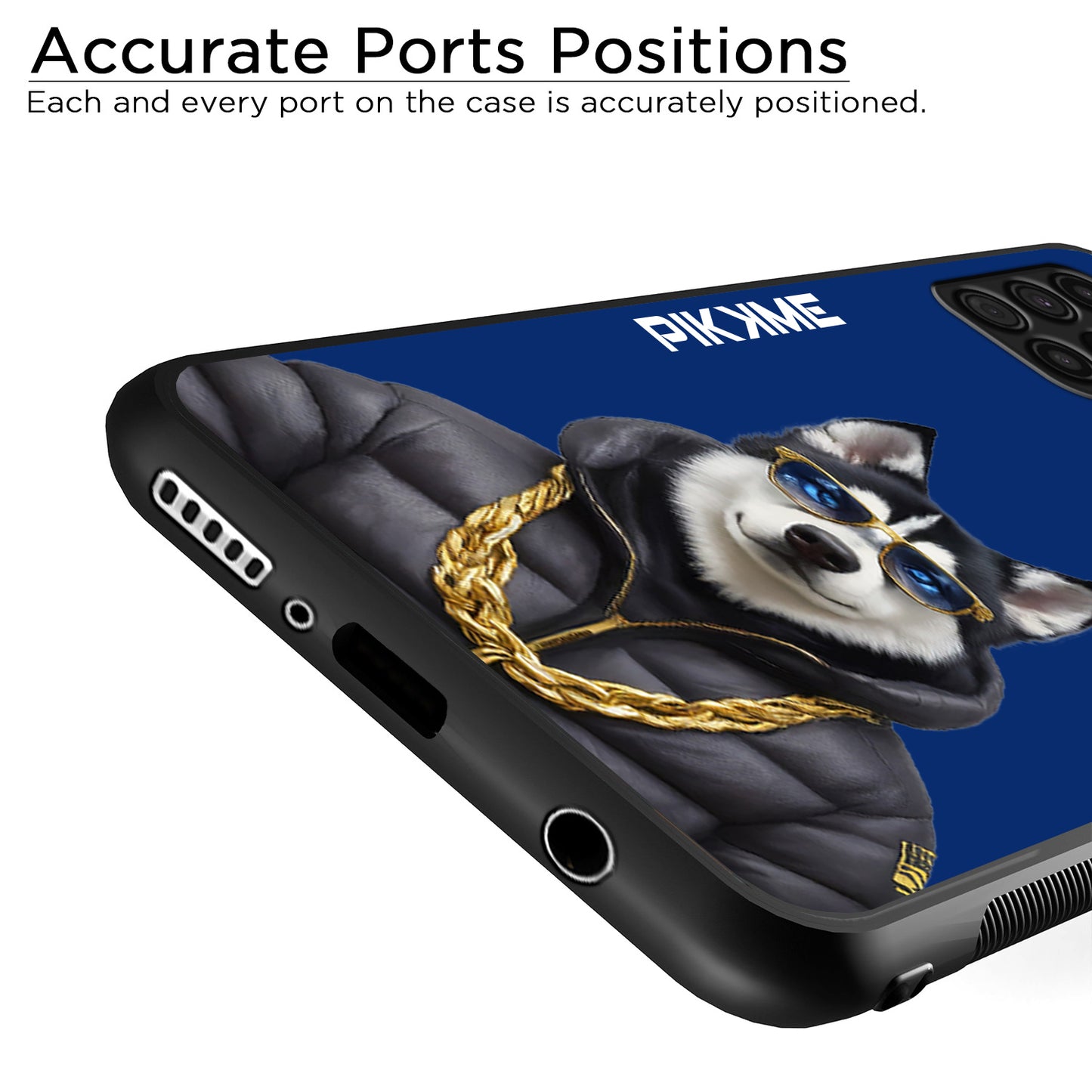 Pikkme Back Cover Pc Tpu + Printed Cool Funky Stylish Blue Dog Swag Raised Edges Camera Protection |Bumper Case For Samsung Galaxy M31s (Design 08)