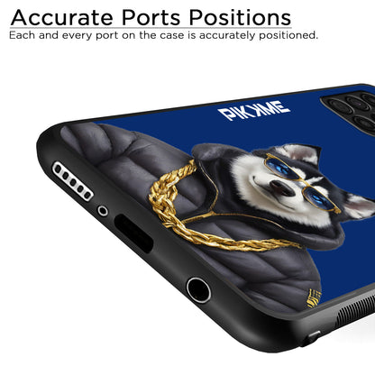 Pikkme Back Cover Pc Tpu + Printed Cool Funky Stylish Blue Dog Swag Raised Edges Camera Protection |Bumper Case For Samsung Galaxy M31s (Design 08)