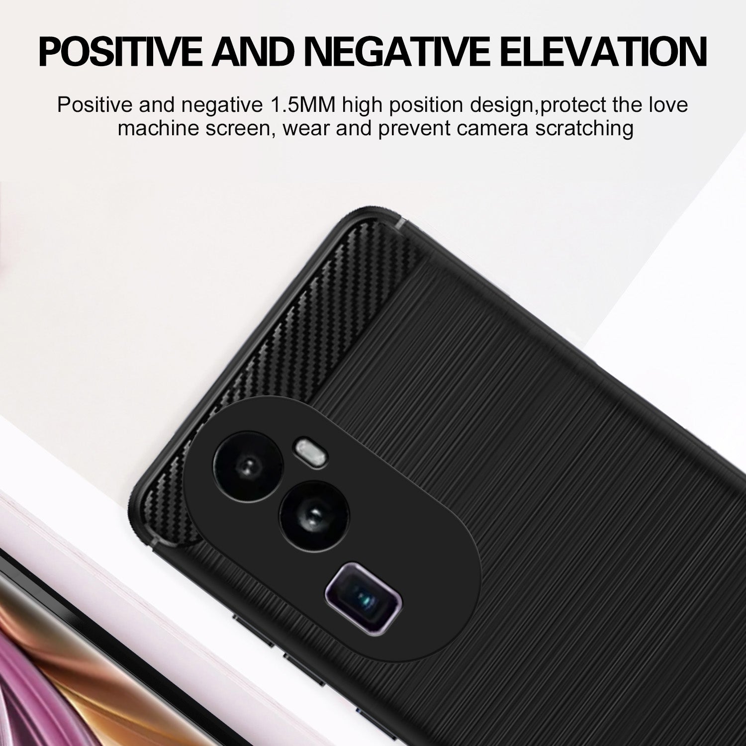 Pikkme Oppo Reno 10 Pro Plus 5G  Hybrid Carbon Fiber Back Cover (Black)