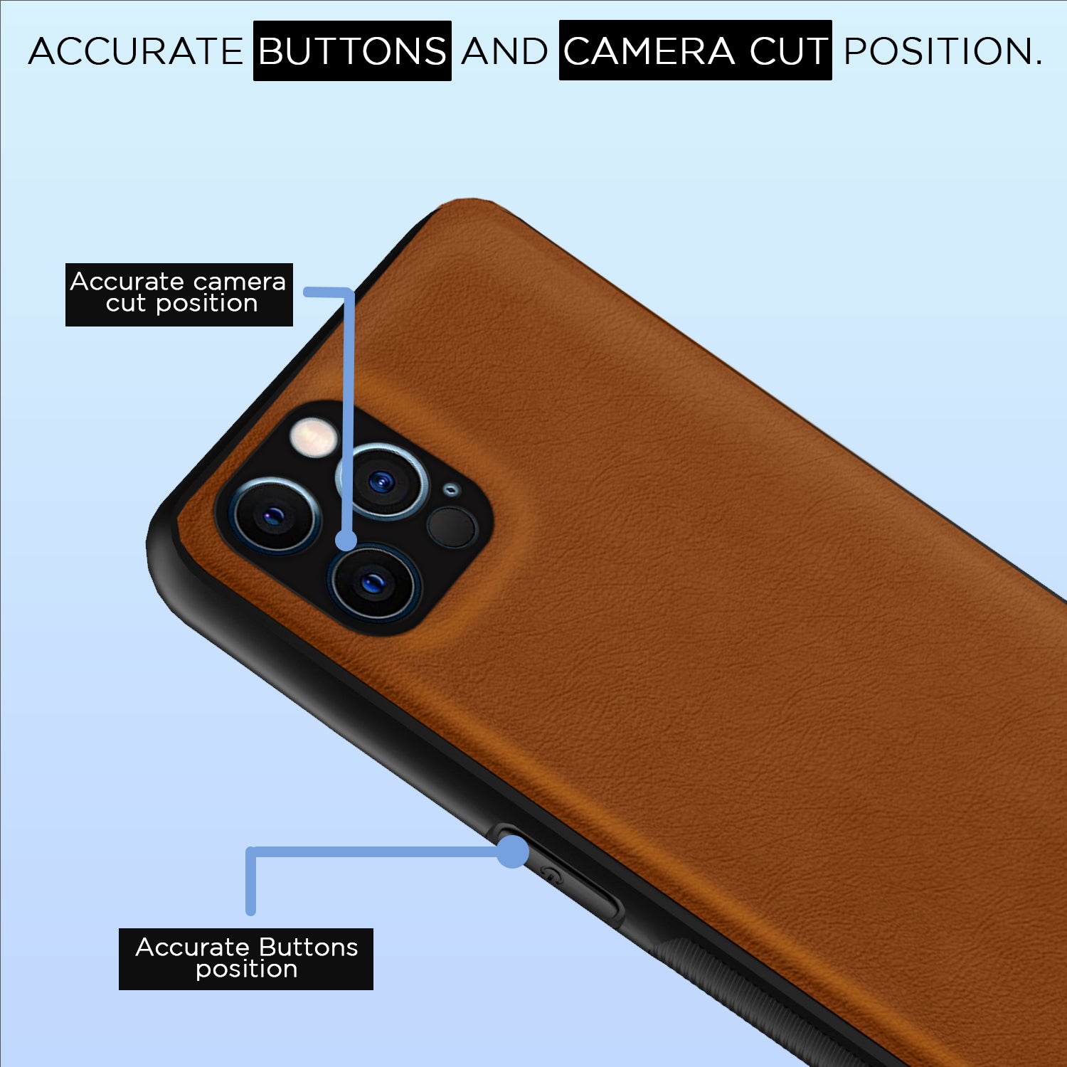 Pikkmei Phone 12 Pro Max Flexible Pu Leather Back Case | Brown