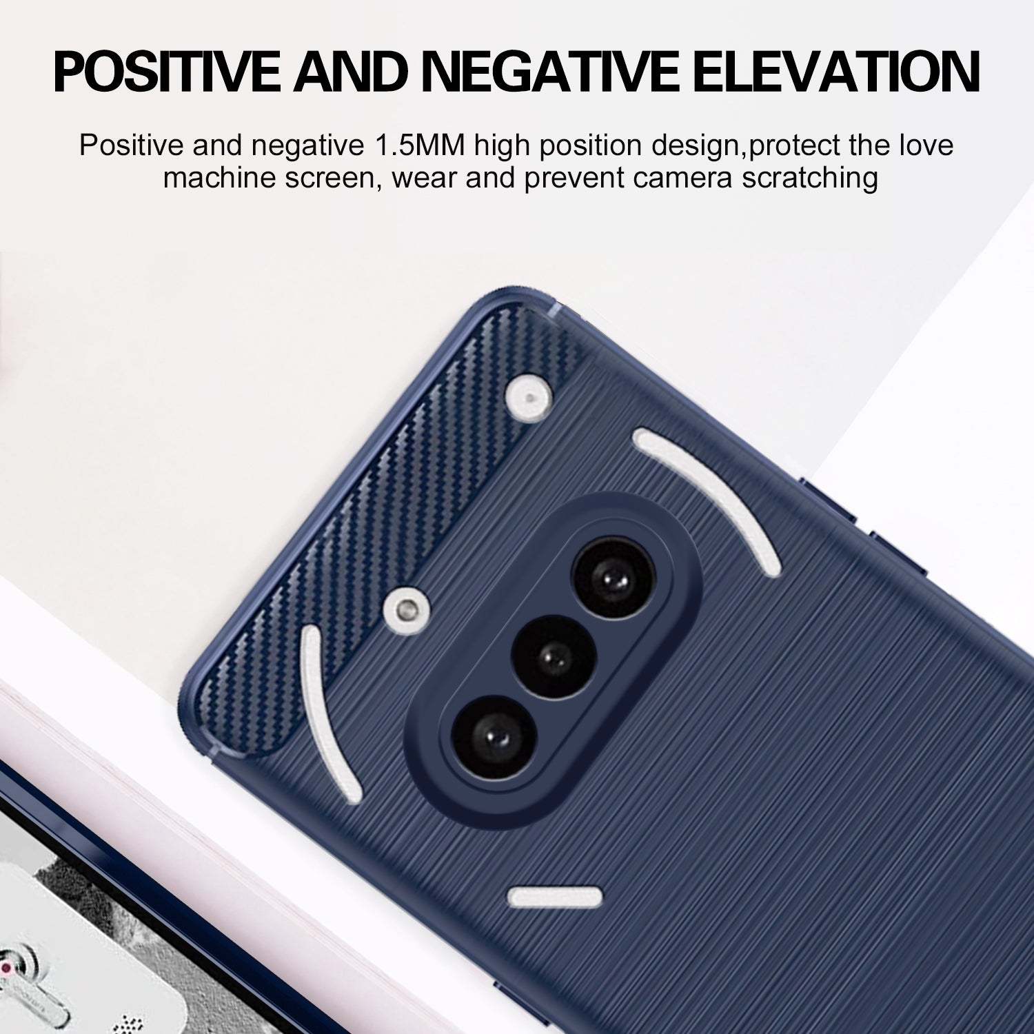 Pikkme Nothing Phone 3a 5G  Hybrid Carbon Fiber Back Cover (Blue)