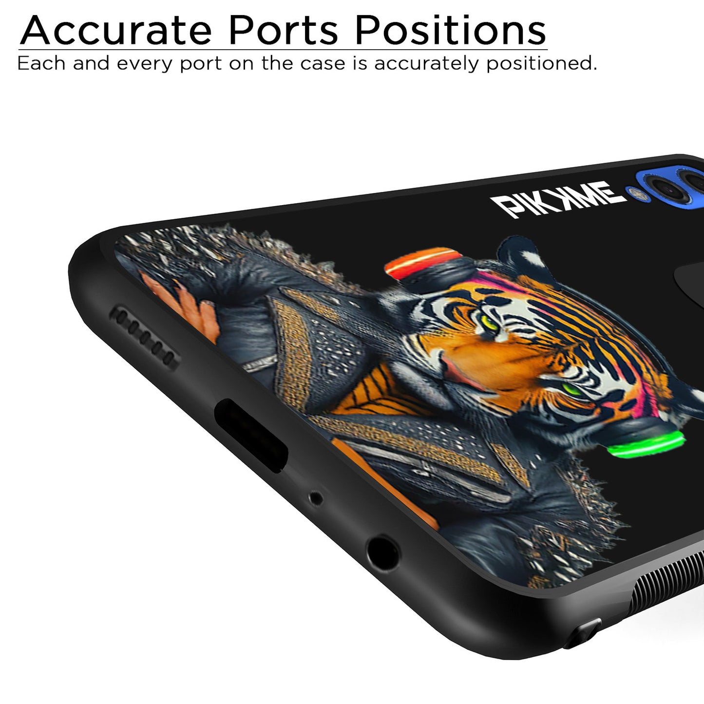 Pikkme Back Cover Pc Tpu + Printed Cool Funky Stylish Black Tiger Swag Raised Edges Camera Protection |Bumper Case For Honor 10 Lite (Design 06)