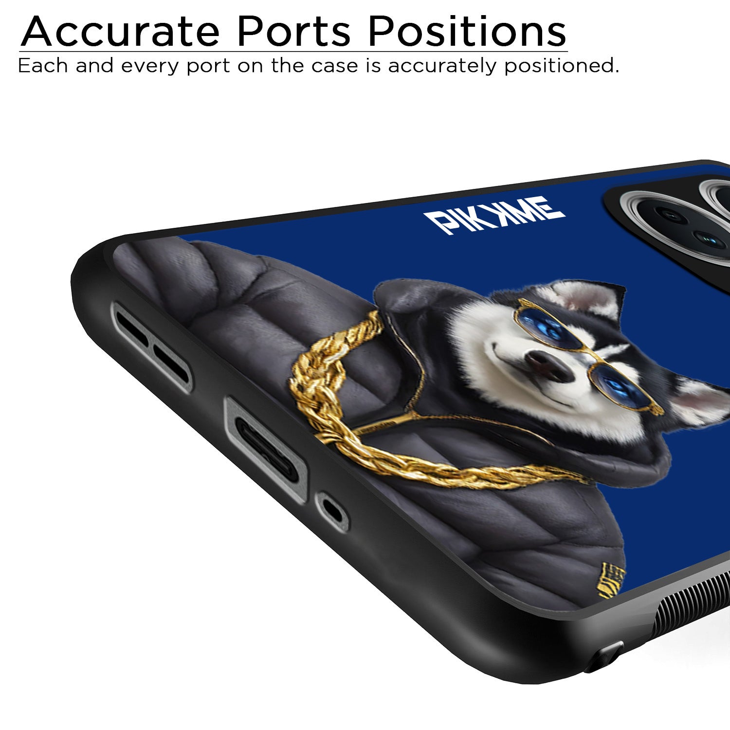 Pikkme Back Cover Pc Tpu + Printed Cool Funky Stylish Blue Dog Swag Raised Edges Camera Protection |Bumper Case For OnePlus Nord Ce 3 5G