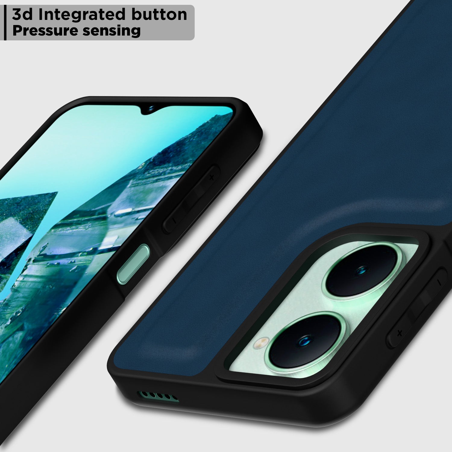 Pikkme iQOO Z9 Lite 5G | Vivo T3 Lite 5G | Vivo Y18 | Y18e | Y03 Premium Super Soft-Touch Leatherback Case (Blue)