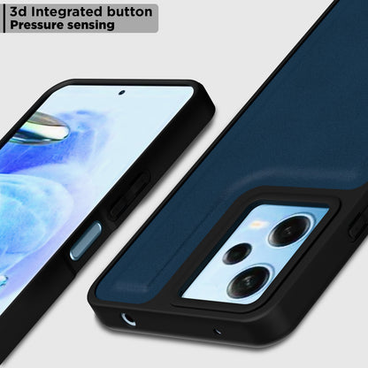 Pikkme Mi Redmi 12 5G / Poco M6 Pro 5G Premium Super Soft-Touch Leatherback Case (Blue)