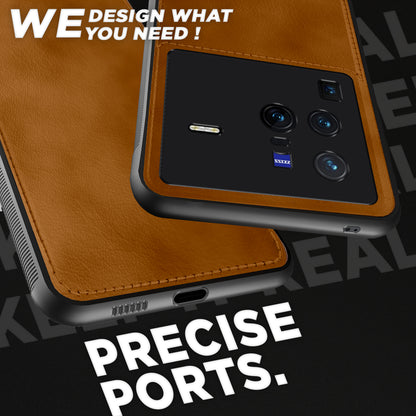Pikkme Vivo X80 Pro Leatherback Back Case | Brown