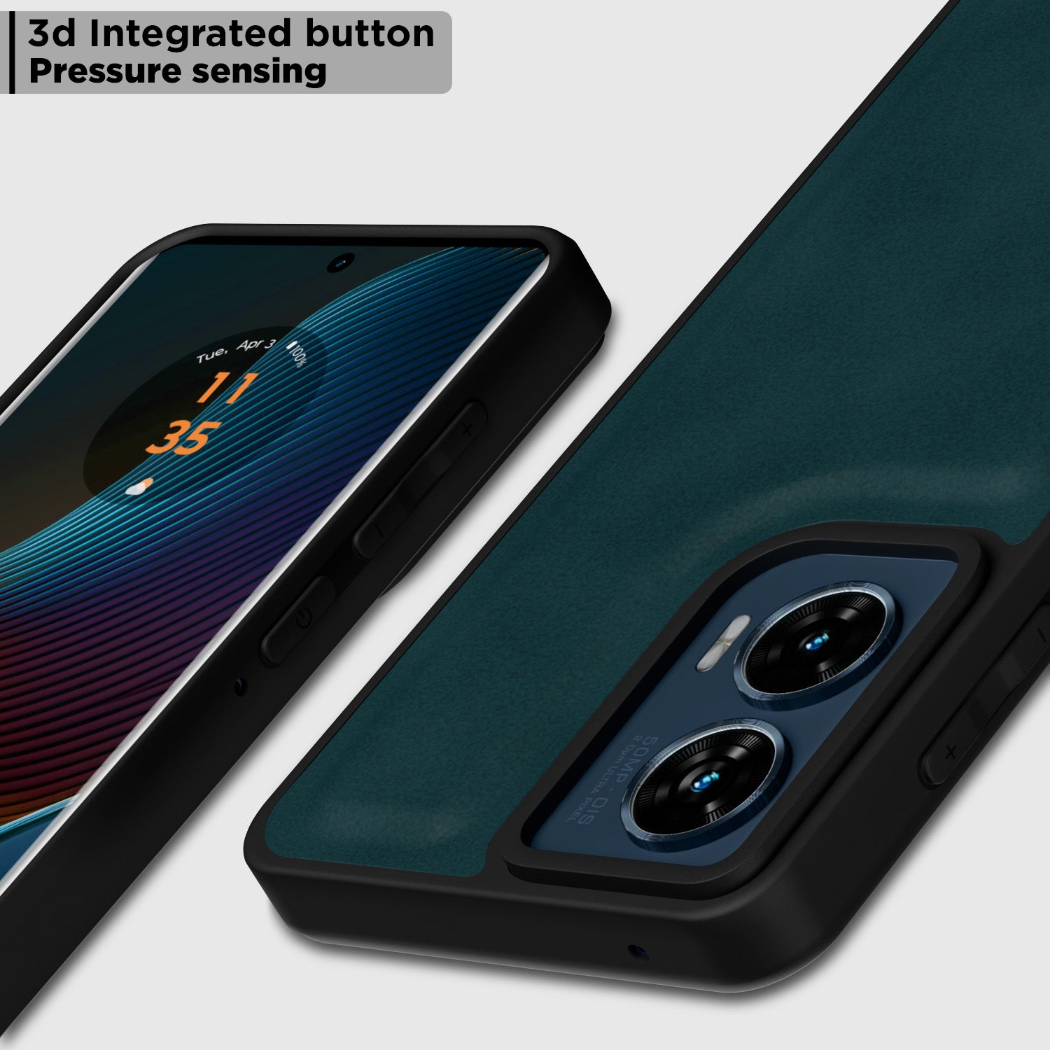 Pikkme Motorola Moto Edge 50 Fusion 5G Premium Super Soft-Touch Leatherback Case (Green)