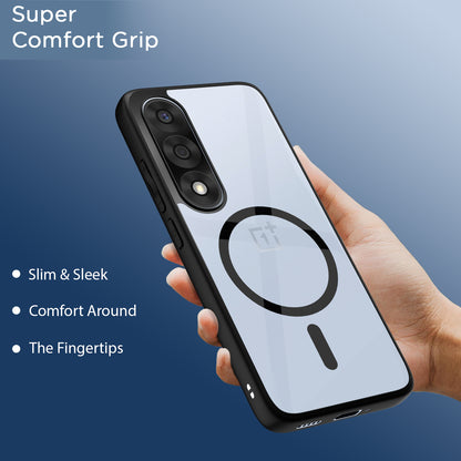 Pikkme OnePlus Nord 5 5G Eagle 2 Mag-Safe Shockproof Hard Transparent Back Cover (Black)