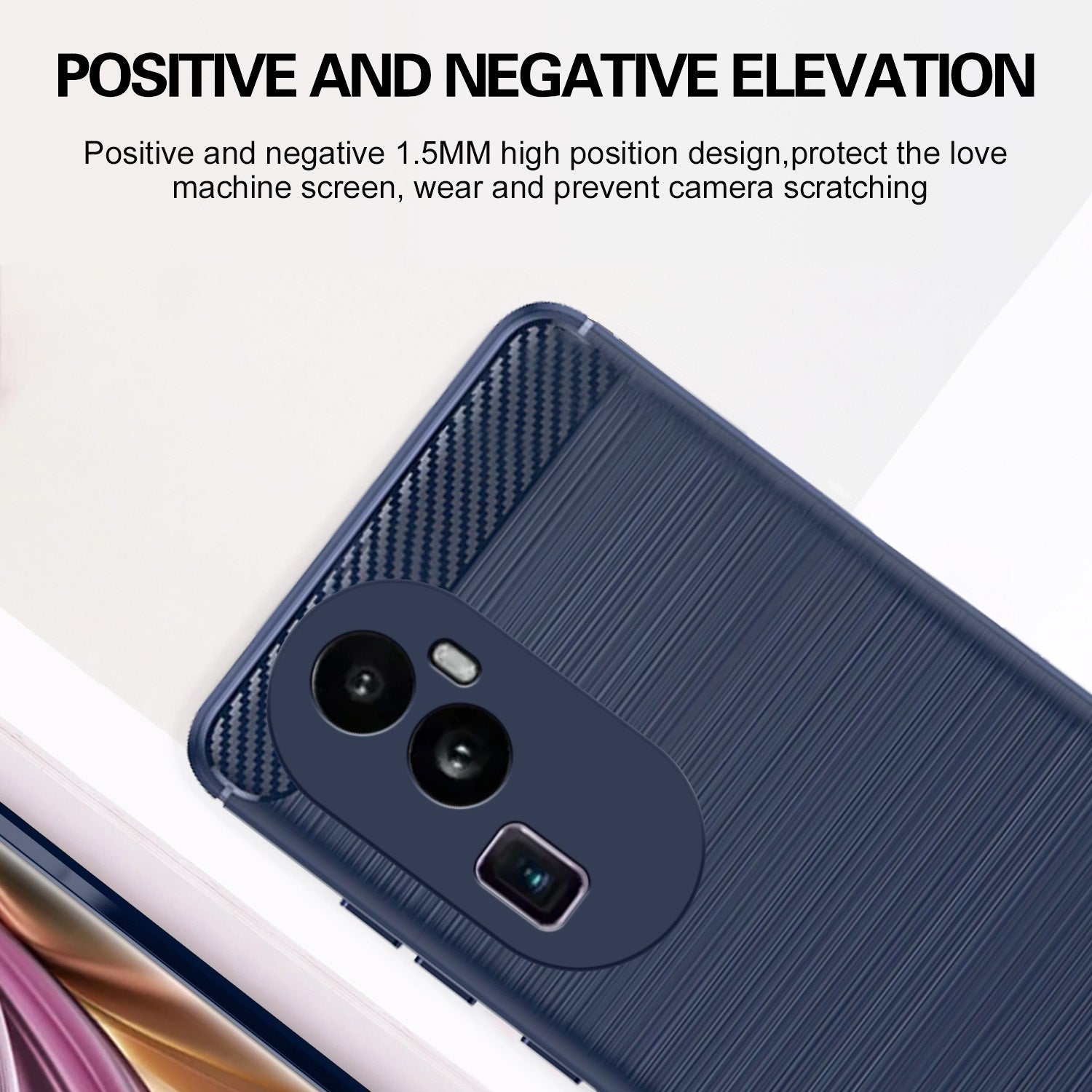 Pikkme Oppo Reno 10 Pro Plus 5G  Hybrid Carbon Fiber Back Cover (Blue)