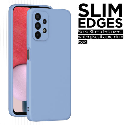 Pikkme Samsung Galaxy A23 4G / A23 5G Soft Matte Liquid Silicone Back Cover (Aqua Blue)