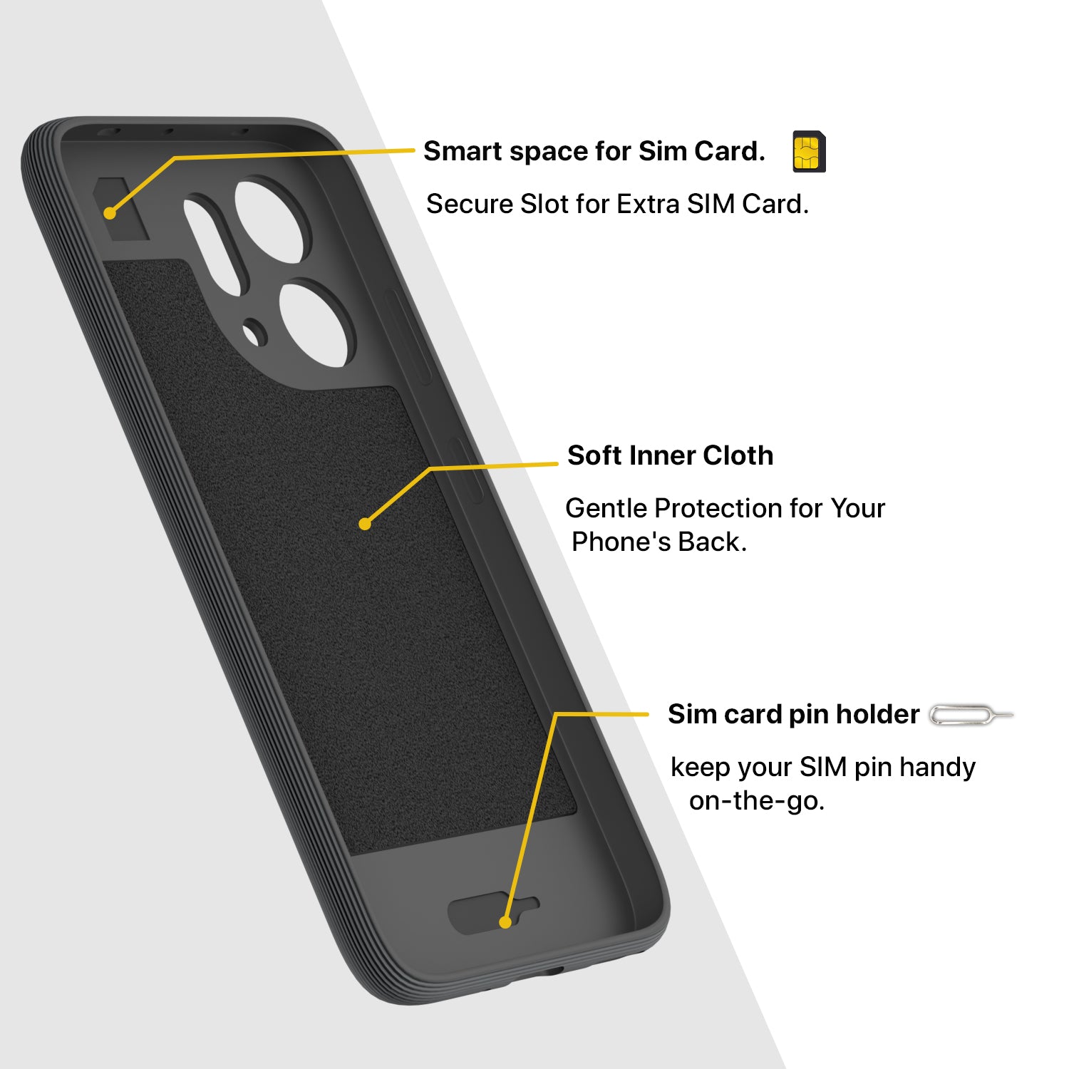 Pikkme Oppo Reno 14 5G Shockproof Soft Flexible Gencase Back cover (Grey)