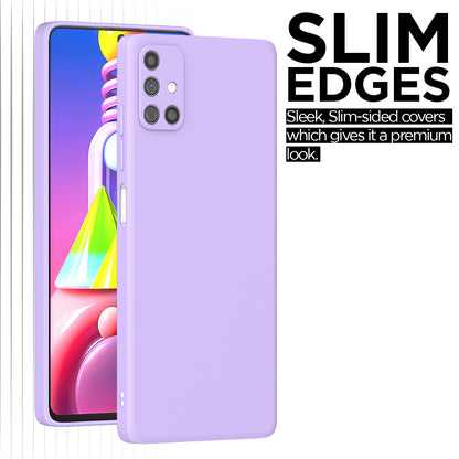 Pikkme Samsung Galaxy M51 Soft Matte Liquid Silicone Back Cover (Purple)