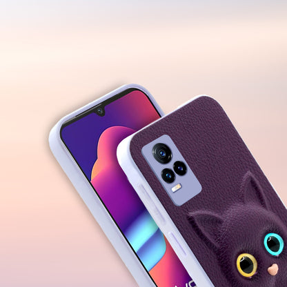 Pikkme Vivo Y73  Kitty Back Cover (Purple)