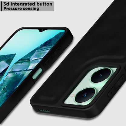 Pikkme iQOO Z9 Lite 5G | Vivo T3 Lite 5G | Vivo Y18 | Y18e | Y03 Premium Super Soft-Touch Leatherback Case (Black)