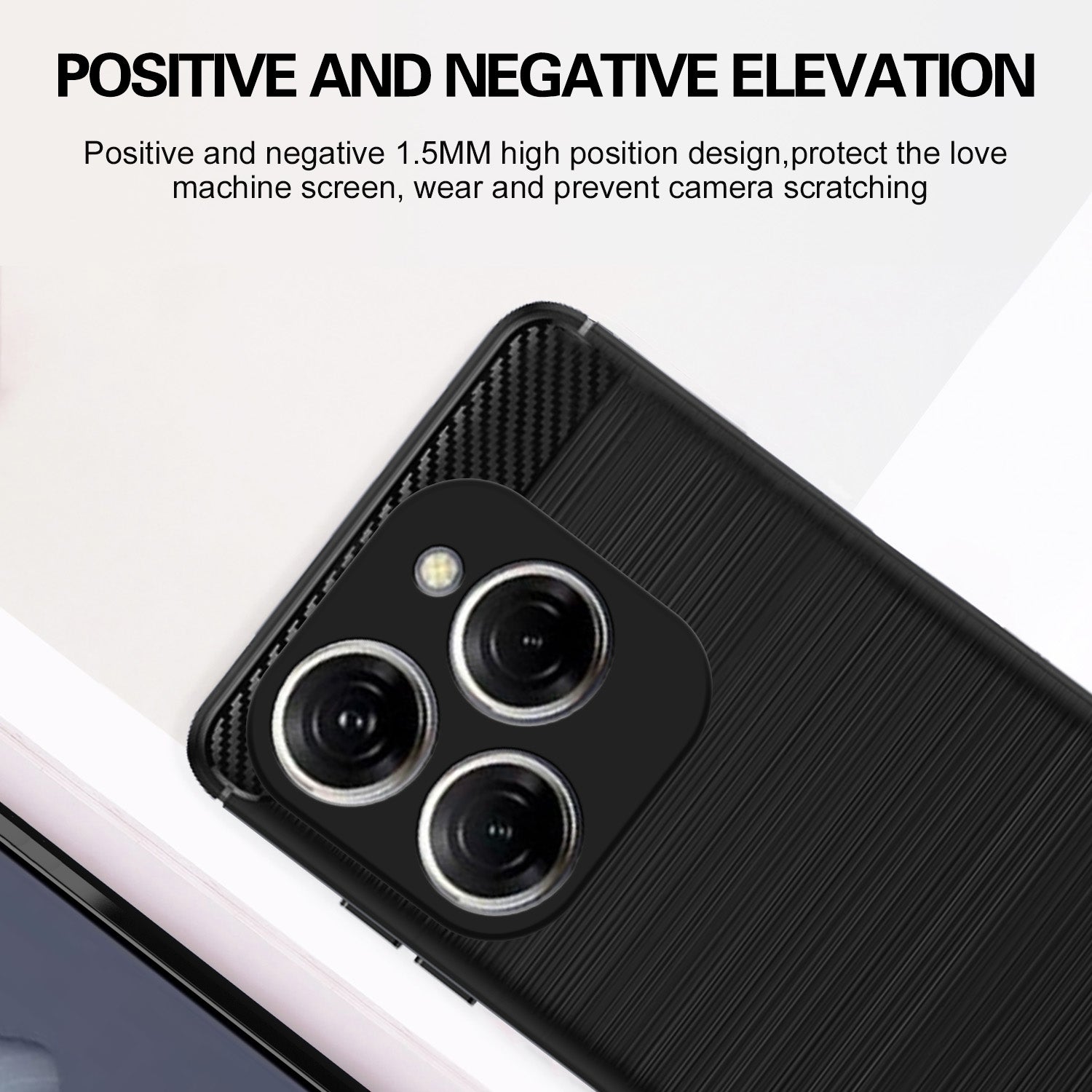 Pikkme Tecno Spark 20 Pro  Hybrid Carbon Fiber Back Cover (Black)