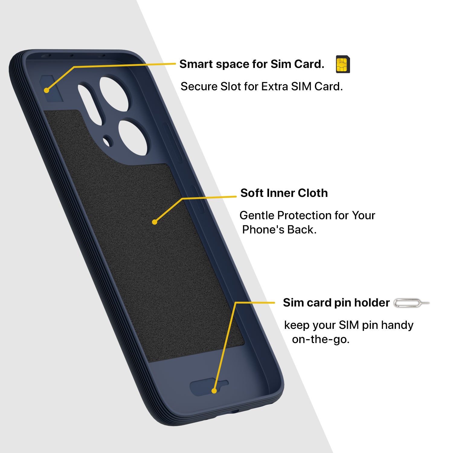 Pikkme Oppo Reno 14 5G Shockproof Soft Flexible Gencase Back cover (Blue)