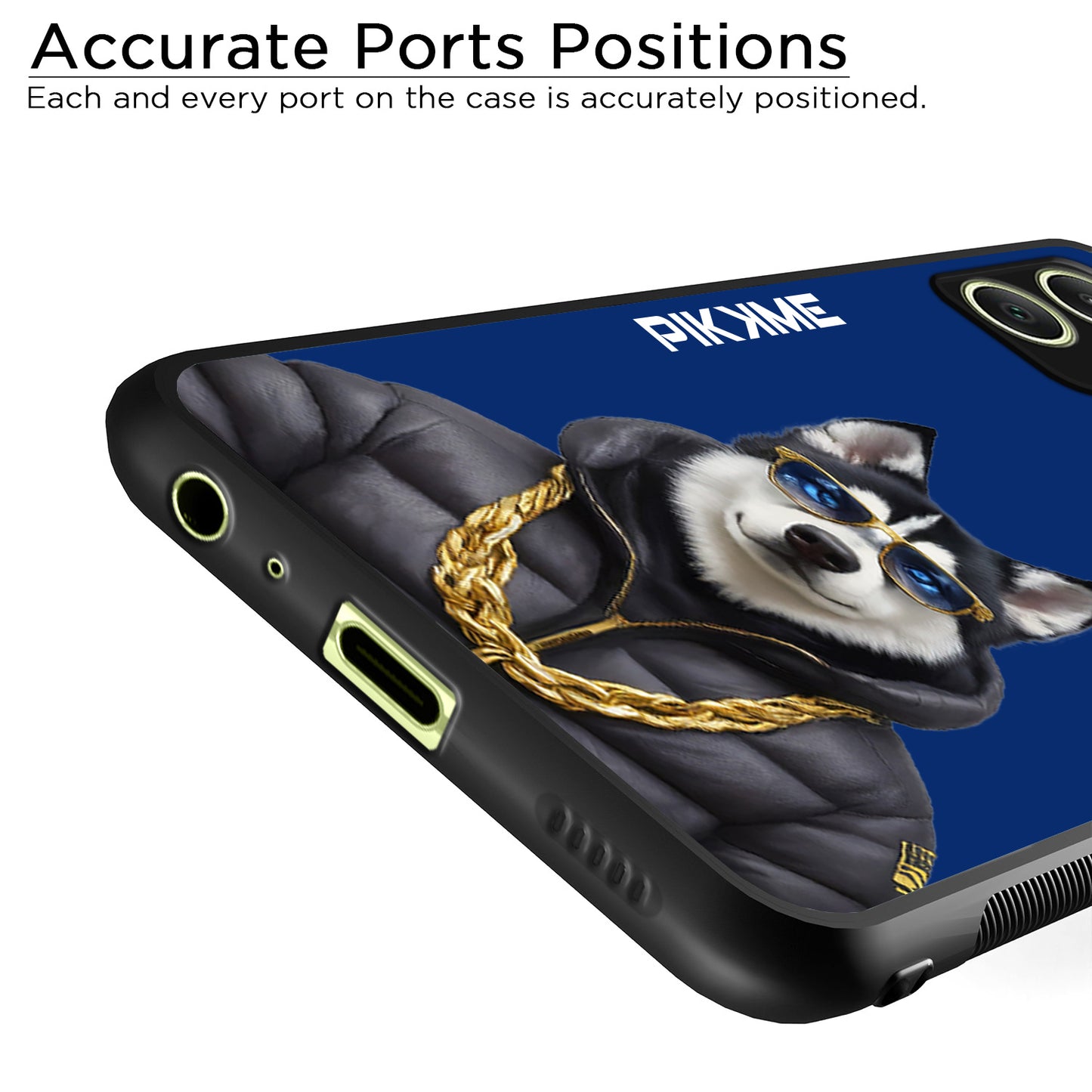 Pikkme Back Cover Pc Tpu + Printed Cool Funky Stylish Blue Dog Swag Raised Edges Camera Protection |Bumper Case For Samsung Galaxy A05 (Design 08)