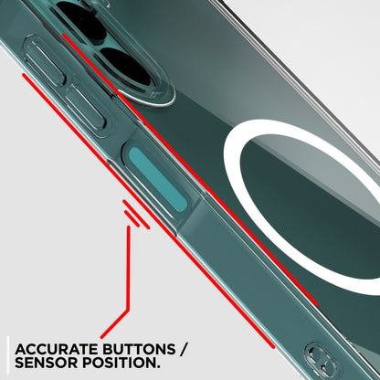 Pikkme Samsung Galaxy A16 5G Mag-Safe Shockproof PC + TPU Back Cover (Transparent)