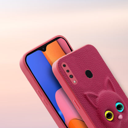 Pikkme Samsung Galaxy A20s Kitty Back Cover (Pink)