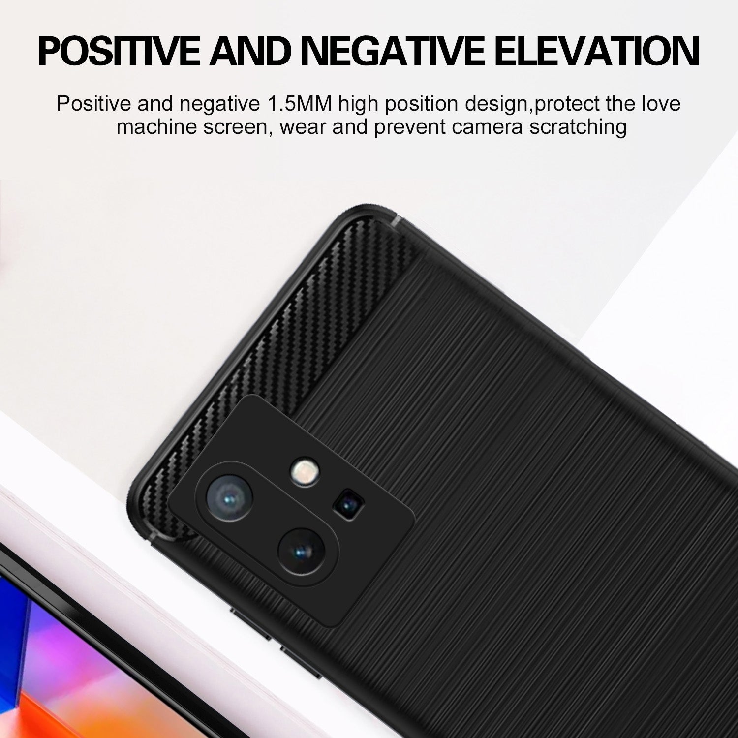 Pikkme Vivo T1 5G / Vivo Y75 5G / IQOO Z6 5G  Hybrid Carbon Fiber Back Cover (Black)