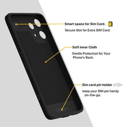 Pikkme Nothing Phone 3a Lite 5G Matte Silicone Mag-Safe Style logo (not mag-safe compatible) Back Cover (Black)