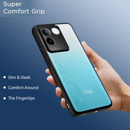Pikkme iQOO Z7 Pro 5G / Vivo T2 Pro 5G Eagle 2 Shockproof Crystal Clear Sleek Hybrid Armor Back cover (Black)