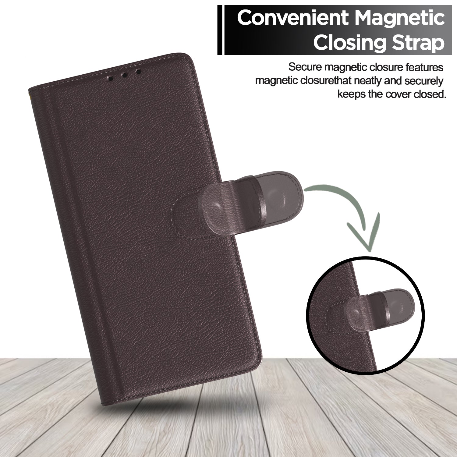 Pikkme Realme C71 5G Premium Leather Finish Vintage Flip Cover (Coffee)