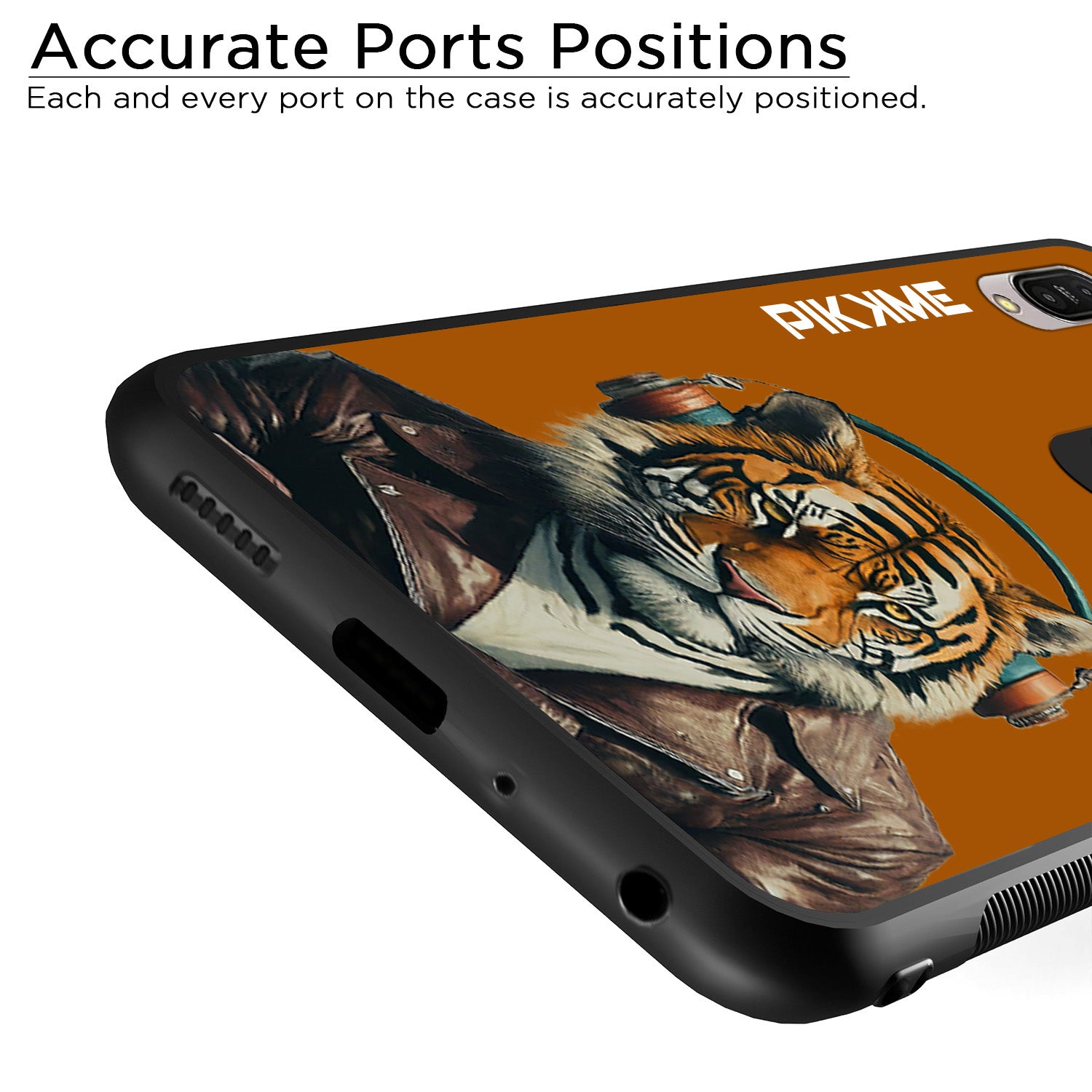 Pikkme Back Cover Pc Tpu + Printed Cool Funky Stylish Brown Tiger Swag Raised Edges Camera Protection |Bumper Case For Asus Max Pro M1 (Design 09)