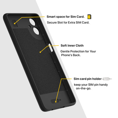 Pikkme Samsung Galaxy M07 / A07 / F07  Shockproof Soft Flexible Gencase Back cover (Black)