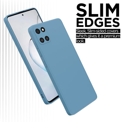 Pikkme Samsung Galaxy Note 10 Lite Liquid Silicone Back Cover | Aqua Blue