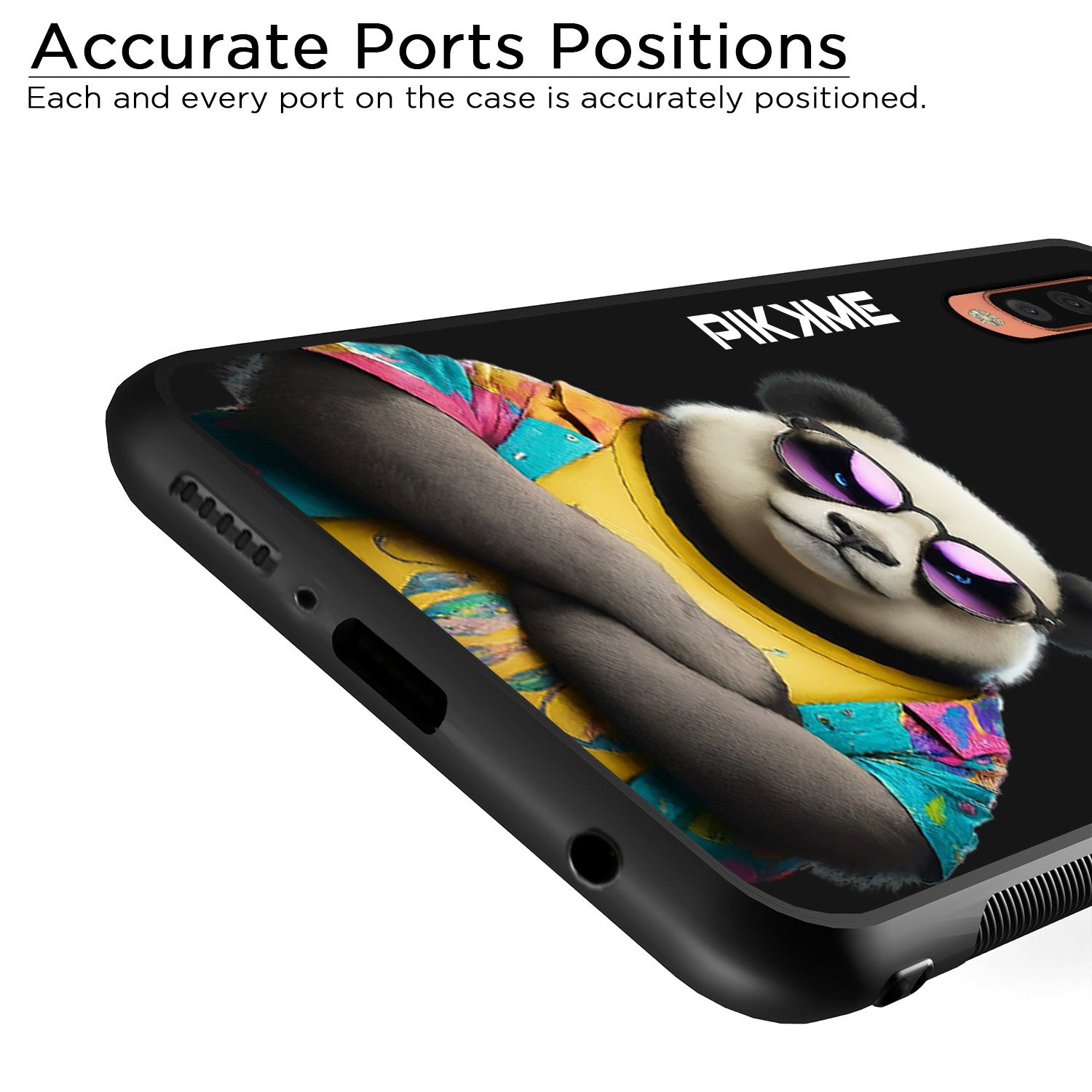 Pikkme Stylish Black Panda Swag Samsung Galaxy A50 Back Cover (Design 05)