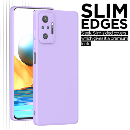 Pikkme Mi Redmi Note 10 Pro / Note 10 Pro Max Soft Matte Liquid Silicone Back Cover (Purple)