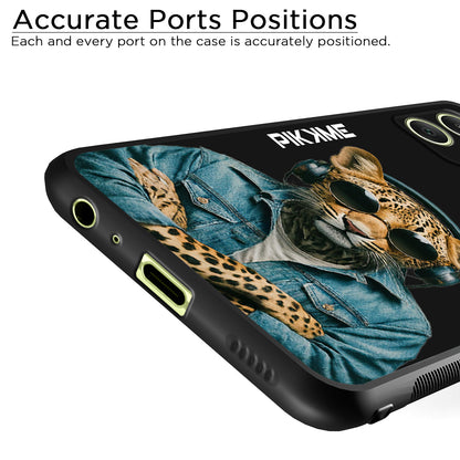 Pikkme Back Cover Pc Tpu + Printed Cool Funky Stylish Black Leopard Swag Raised Edges Camera Protection |Bumper Case For Samsung Galaxy A05 (Design 04)