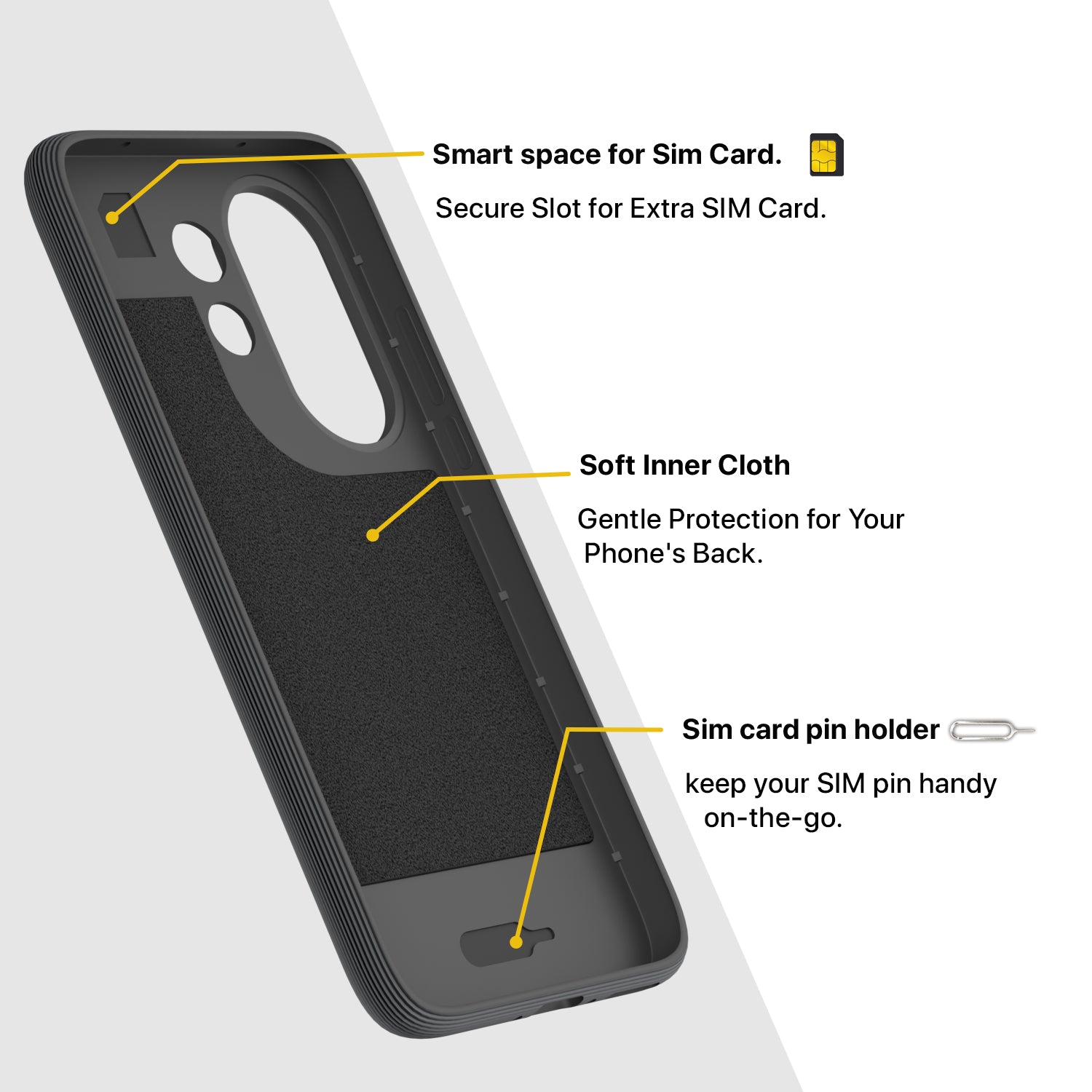 Pikkme Vivo X200 Fe 5G Shockproof Soft Flexible Gencase Back cover (Grey)