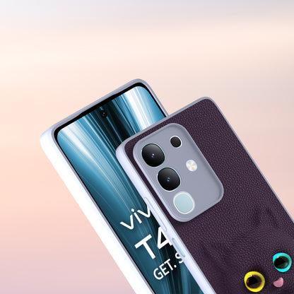 Pikkme Vivo T4x 5G / iQoo Z10x 5G Kitty Back Cover (Purple)