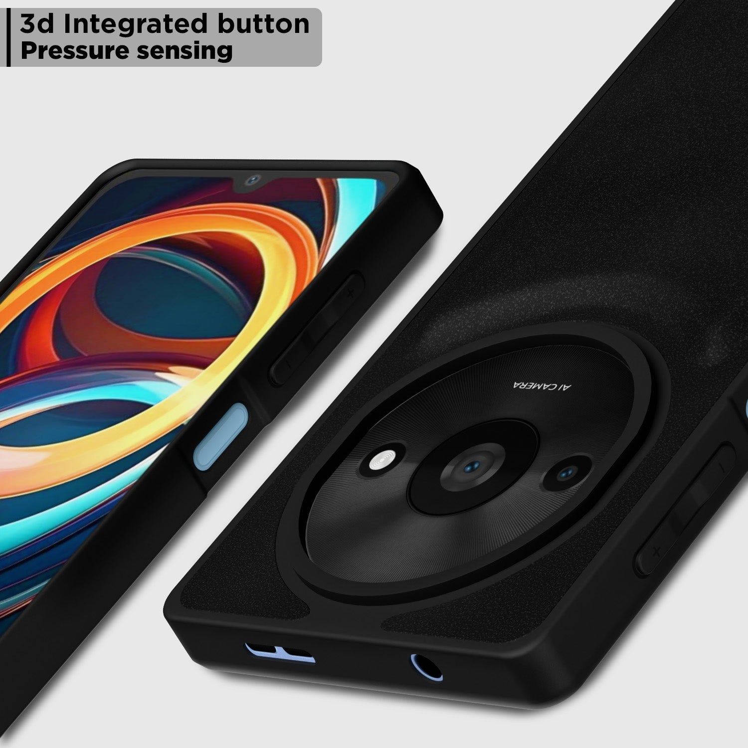 Pikkme Redmi A3 (2024) / Redmi A3x / Poco C61 Premium Leatherback Case (Black)