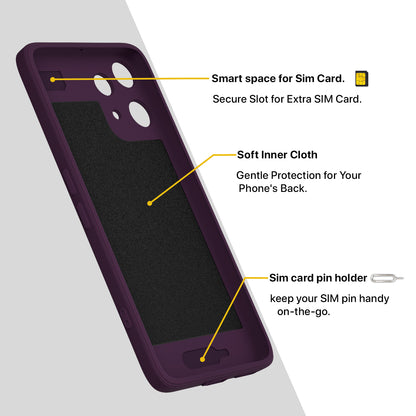 Pikkme Nothing Phone 3a Lite 5G Matte Silicone Mag-Safe Style logo (not mag-safe compatible) Back Cover (Purple)
